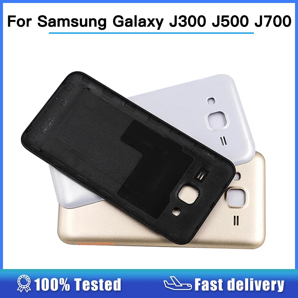 For SAMSUNG Galaxy J5 J3 J7 2015 J500 J500F J700 J300 Back Battery Cover Door Rear Glass Housing Case Replace Battery Cover