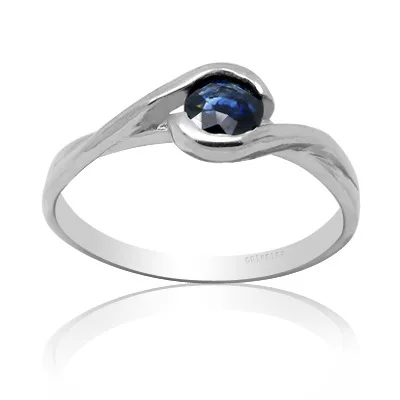 

CoLife Jewelry Classic Engagement Ring 4mm Natural Sapphire Silver Ring 925 Silver Sapphire Ring Gift for Girl