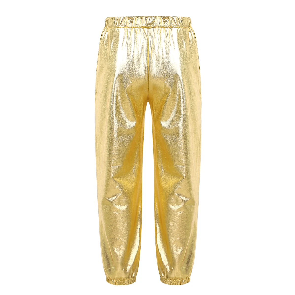 Kids Girls Boys Metallic Harem Dance Pants Loose Fit for Modern Hip Hop Jazz Street Dance Trousers Latin Ballet Legging Pants