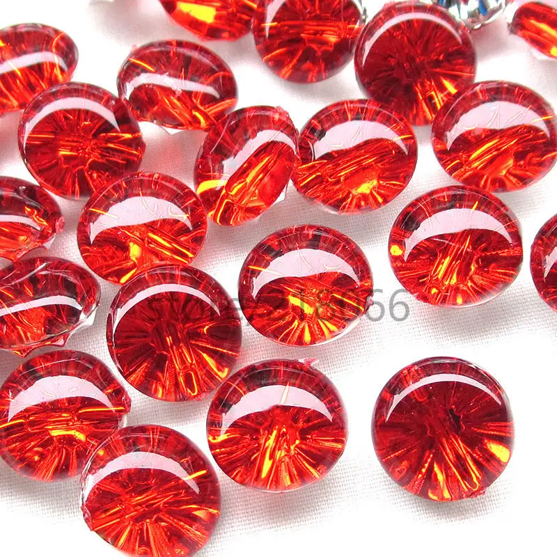 New 100PCS RED color Clear Plastic Buttons Half Ball 13mm Sewing Craft