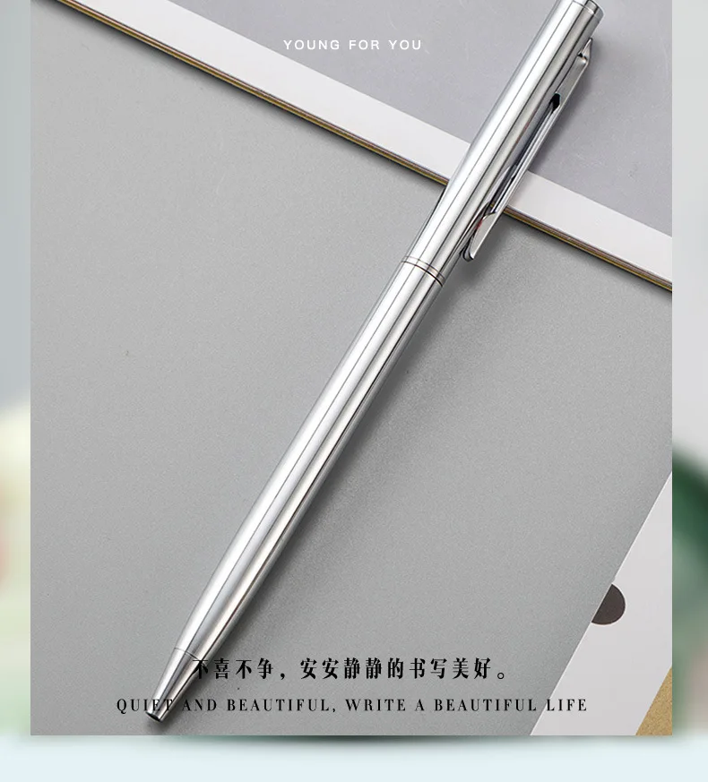 Individuelles Logo Metall Kugelschreiber Custom Gravur Logo Werbung Stift Galvanik Kugelschreiber Geschenk Stift Versenkbare Stift – Detail 5