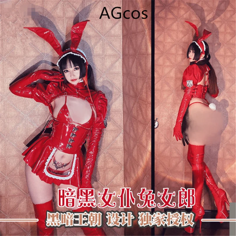 

AGCOS Darkness Maid Bunny Girl Red Version Cosplay Costume Woman Sexy Lingeries Bikini Outfits