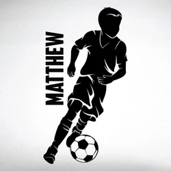 Custom name girls and boy soccer dribbling wall decal - 0272 - Home Decor - Wall Decor - Girls Soccer Ladies - Dribbling Y1-006