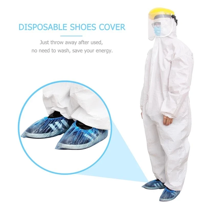 Disposable Plastic Shoe Covers, Cleaning Overshoes, Waterproof, Protective Shoe, C100 Pieces, 100Pcs