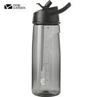 MOBI GARDEN Camping Outdoor Water Bottle Portable Sports Straw Cup Gym Hiking TRITAN Plastic Drink BPA Free 550ml/750ml Handle