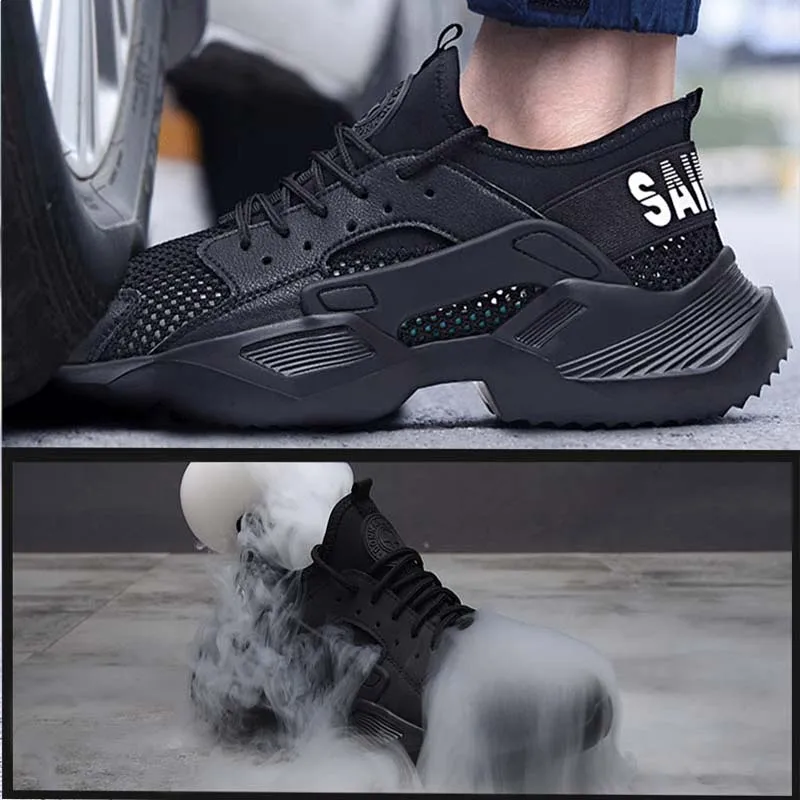 indestructible Work Safety Shoes 2023 fashion sneakers Ultra-light soft bottom Men Breathable Anti-smashing Steel Toe Work Boots