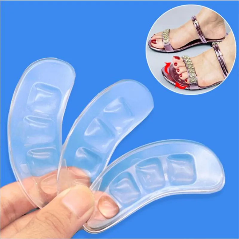 1 Pair Women Self-adhesive Gel Non-slip Summer Foot Patch Anti-wear Silicone High Heel Shoe Sticker Cushion Pad Foot Hind Care