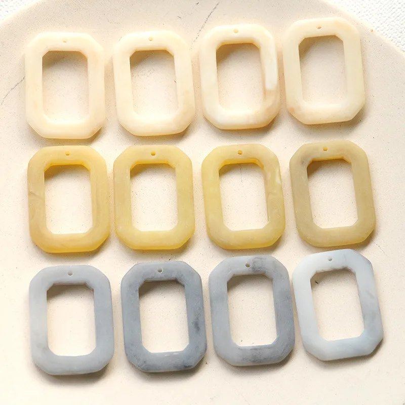 

Wholesale 50pcs/lot color print geometry Irregular rectangle shape resin beads diy jewelry earring/garment pendant accessory