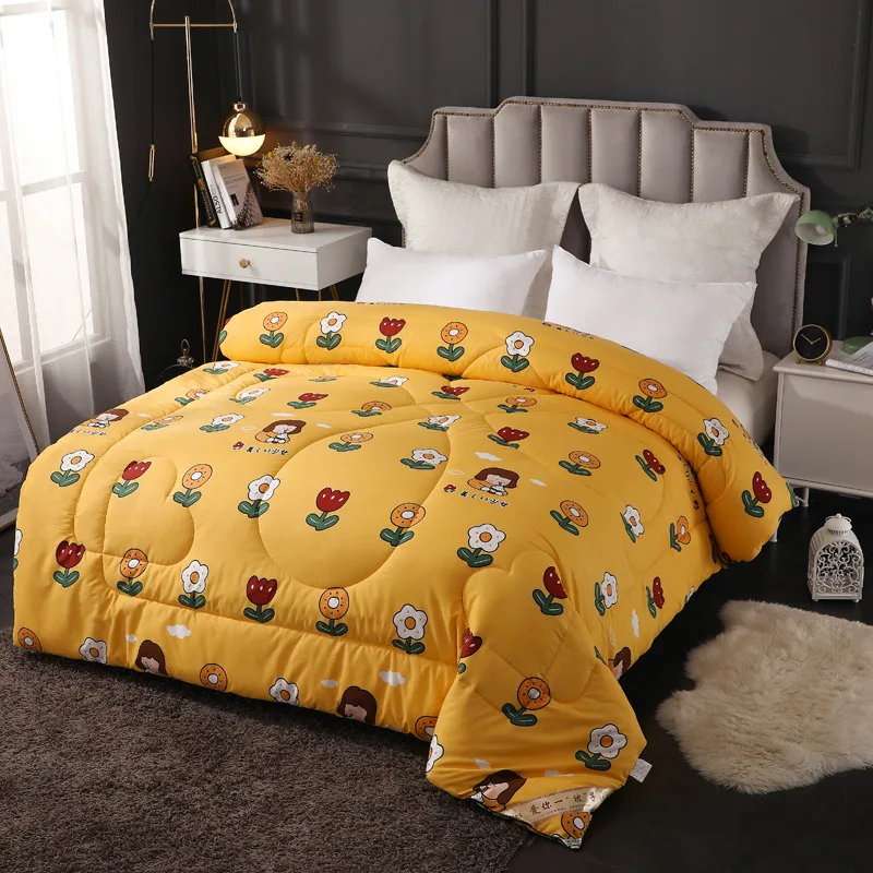 CangGe Sweam Double Bed Thickened Warm Winter Quilts Sofa Office Airplane Quilts For Adult Kids Bedding Washed Air Condition