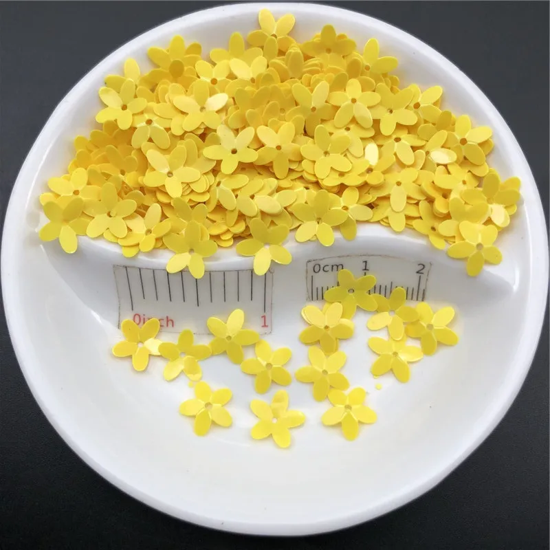 30g  Cup 10mm Flower Laser Golden Loose Sequins Paillettes For Sewing ,Shoes,Hat,Kids DIY,Crafts Accessories Wholesale