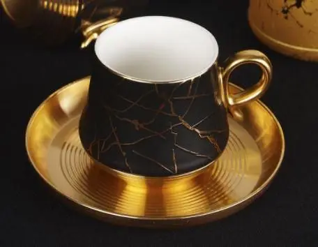 DOLBOVI Acar Lavin 6'lı Porcelain Marble Pattern coffee cup Pad KOH-010675-S mug кружка coffee cup cup