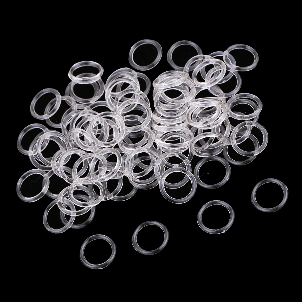 100 X Transparent Nylon Bra Strap Adjuster O Slider DIY Lingerie Sewing Crafts