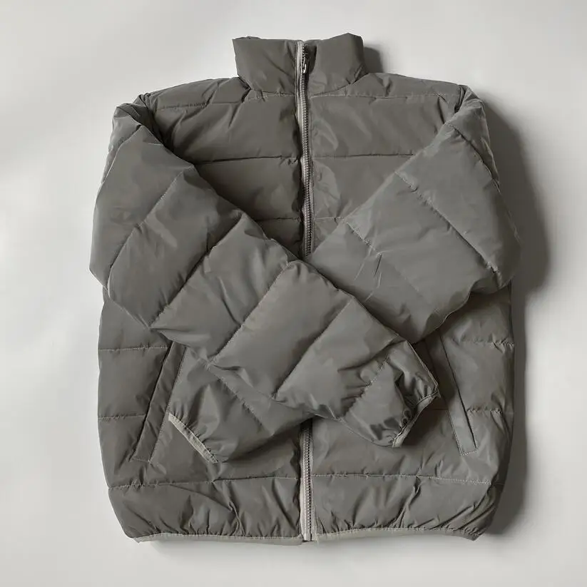 New 2026 Reflective Jacket Men Winter Warm Cotton-Padded Coat Harajuku Street Hip Hop Jackets Night Reflect Light Parka