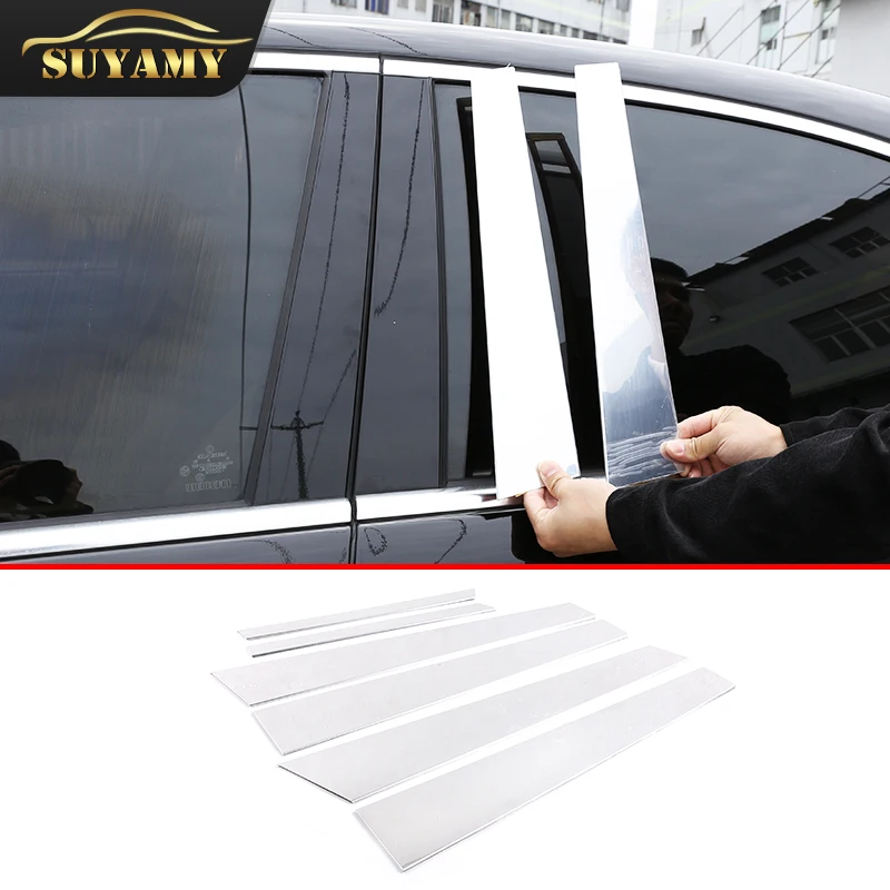 For Mercedes Benz S-Class W221 W222 W223 2008-2022 Aluminum Alloy Window Center Pillar Cover Trim Car Exterior Accessories