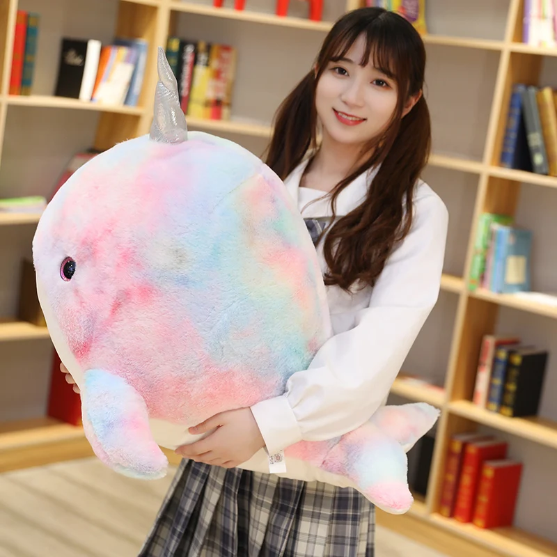 28cm Stuffed Ocean Sea Animals Rainbow Whale Doll Soft Plush Animal Toy For Children Christmas Gift kid Brinquedos