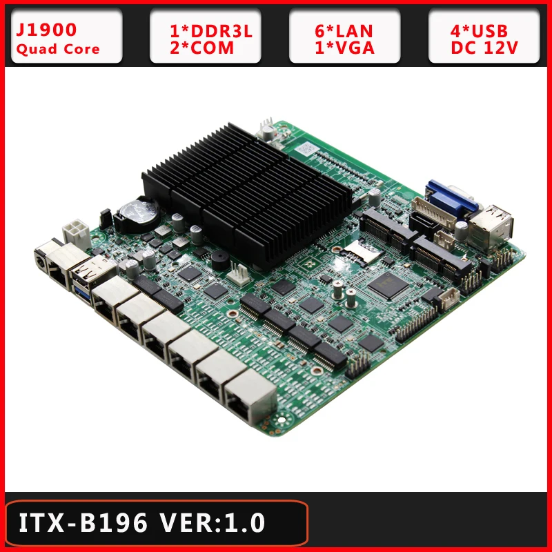 X86 6 LAN Soft Router intel J1900 Pfsense Firewall Mainboard For 1U Server