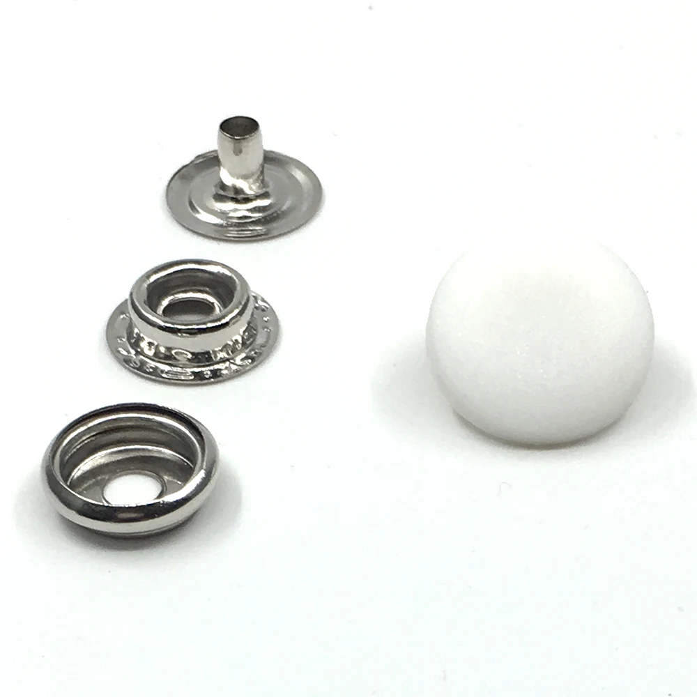 50sets snaps15mm17mm top cover Black and white nylon material Buttons Plastic snaps button Rivet Button T3T5 T8 accessories