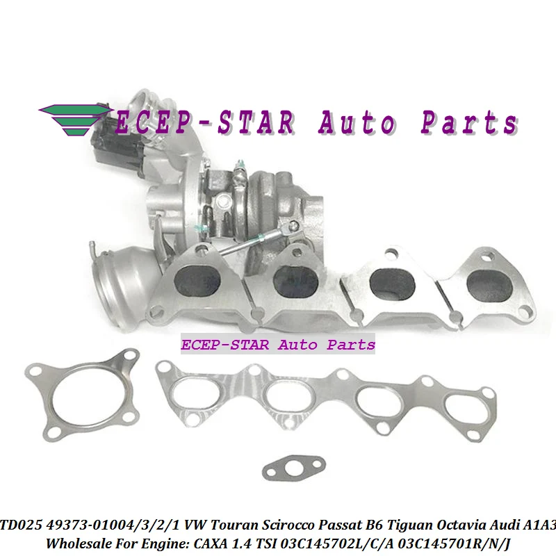 Turbocharger 49373-01003 4937301002 49373-01004 03C145701N 49373 01003 For VW Golf VI Golf V For Jetta V Seat Leon CAXA 1.4L TSI