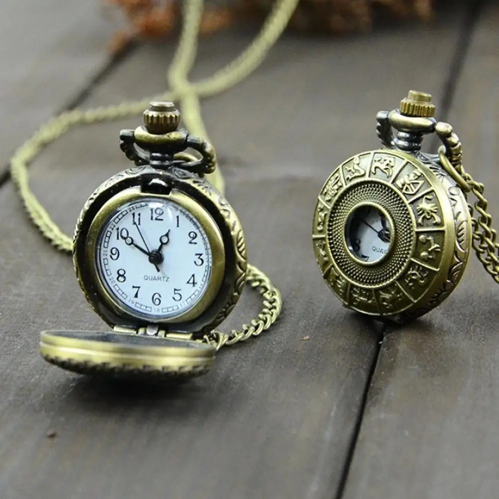 Retro Steampunk analogico al quarzo orologio da tasca collana intaglio fiore ciondolo catena orologio da tasca orologio Unisex regali muslimexmuslimah