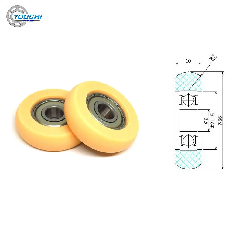 

4pcs OD 36mm Rowing Machine Wheel BSR60836-10 POM Rower Seat Roller 8x36x10mm Plastic Coated Bearing