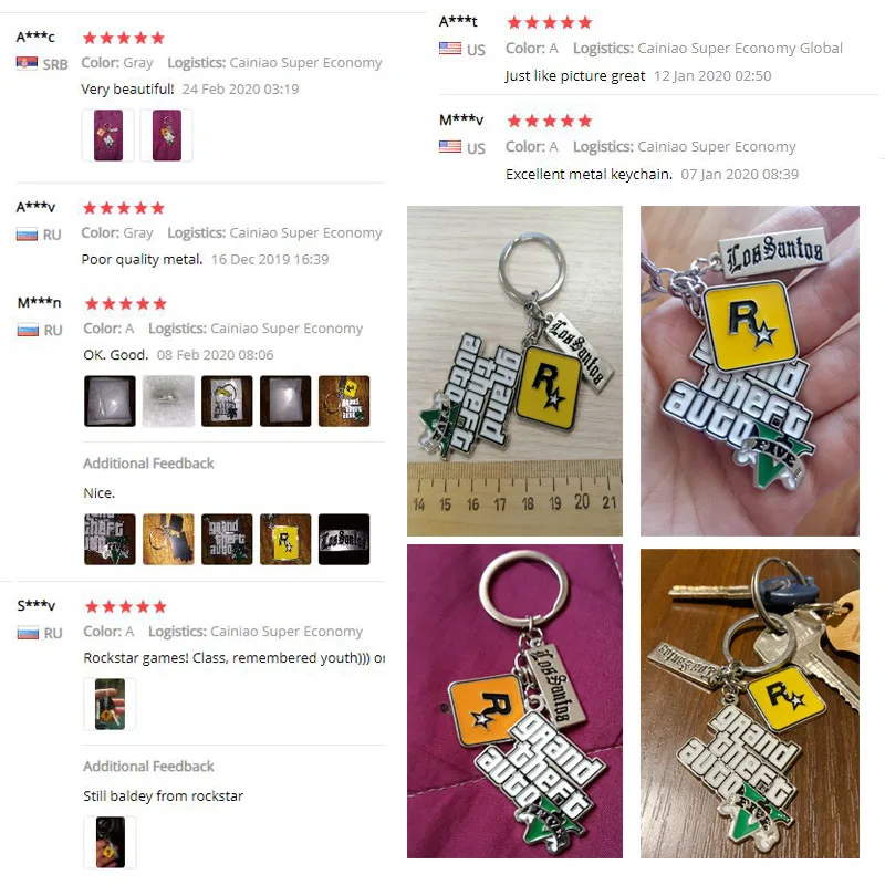 Game PS4 GTA5 Keychain GTA V Grand Theft Auto 5 Star Muti Pendant Keyring For Men Fashion Key Holder Jewelry