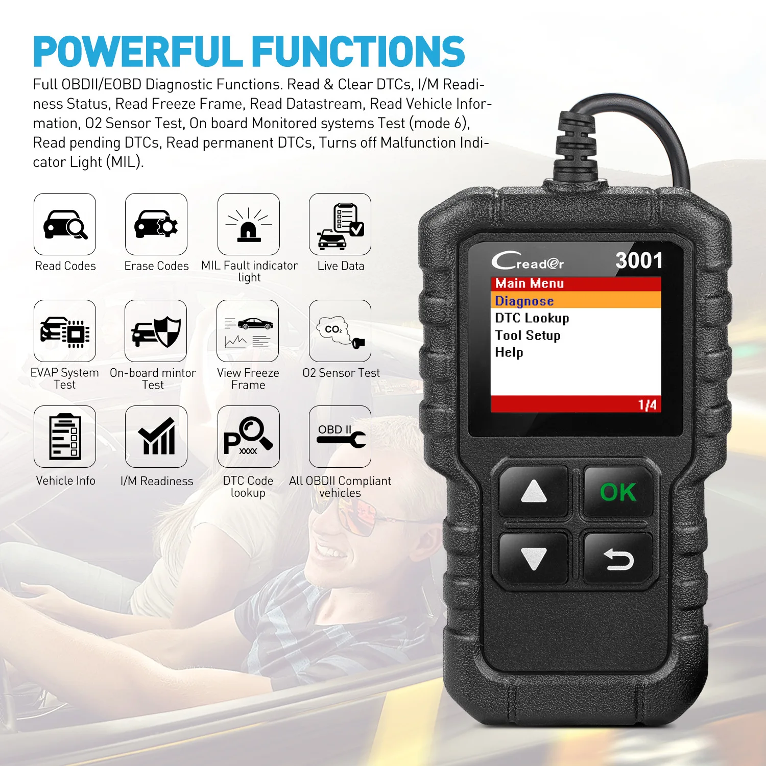 

Automotive Scanner LAUNCH X431 CR3001 OBD2 Scanner Engine Scan OBD 2 Scan Tool PK ELM 327 Auto Diagnostic Tool Free Update