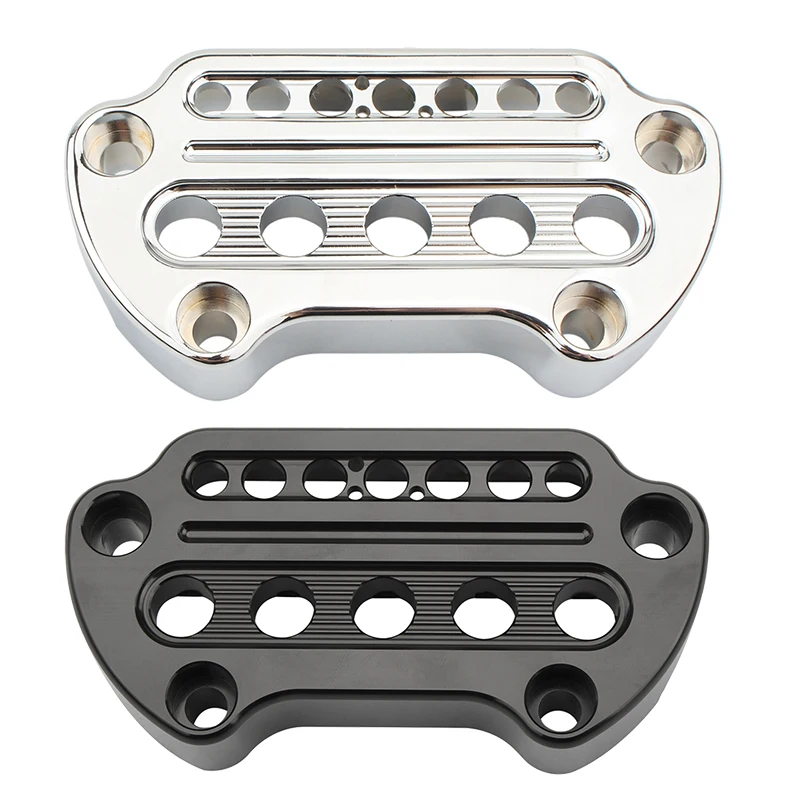 Motorrad-Kontrollleuchte, Lenker, obere Bar-Riser-Klemmen, Halterung aus Aluminium für Harley Sportster 1200 883 XL Dyna Low Rider FXDF
