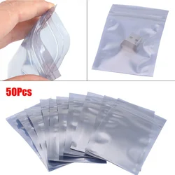 50 sztuk/partia antystatyczne aluminiowe torby do przechowywania torby Ziplock Resealable Anti Static etui na akcesoria elektroniczne torby pakiet