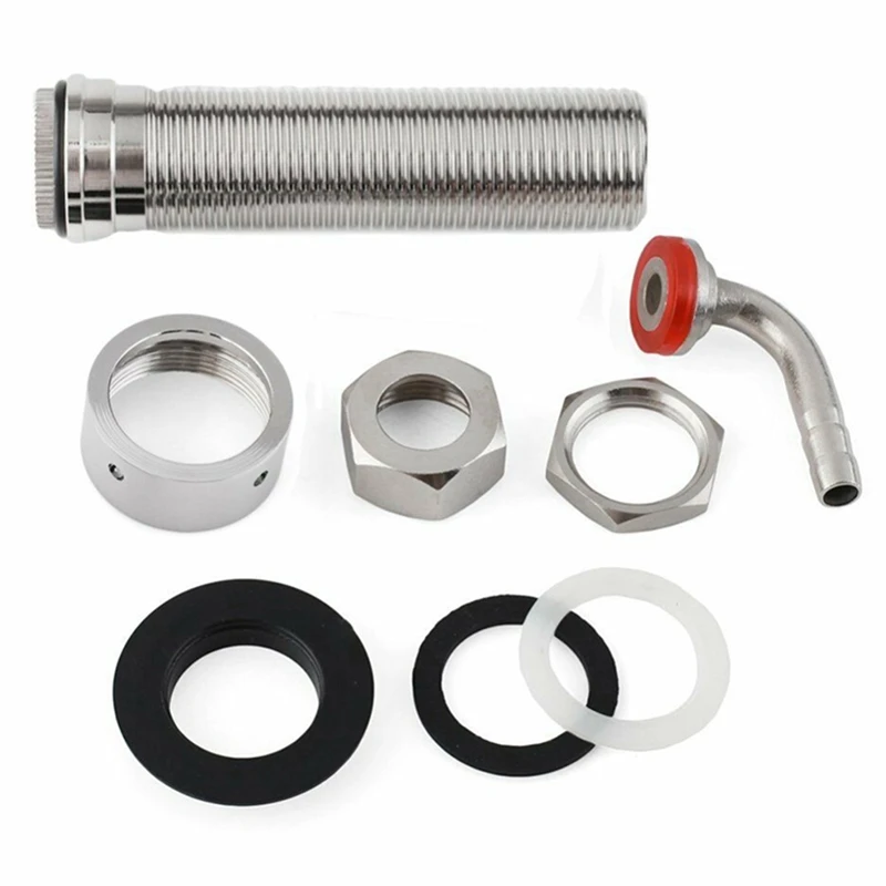 LBER 92.5mm Stainless Steel Elbow Shank Beer Tap Draft Beer Faucet Accessories with Diameter 8mm for Beer Keg