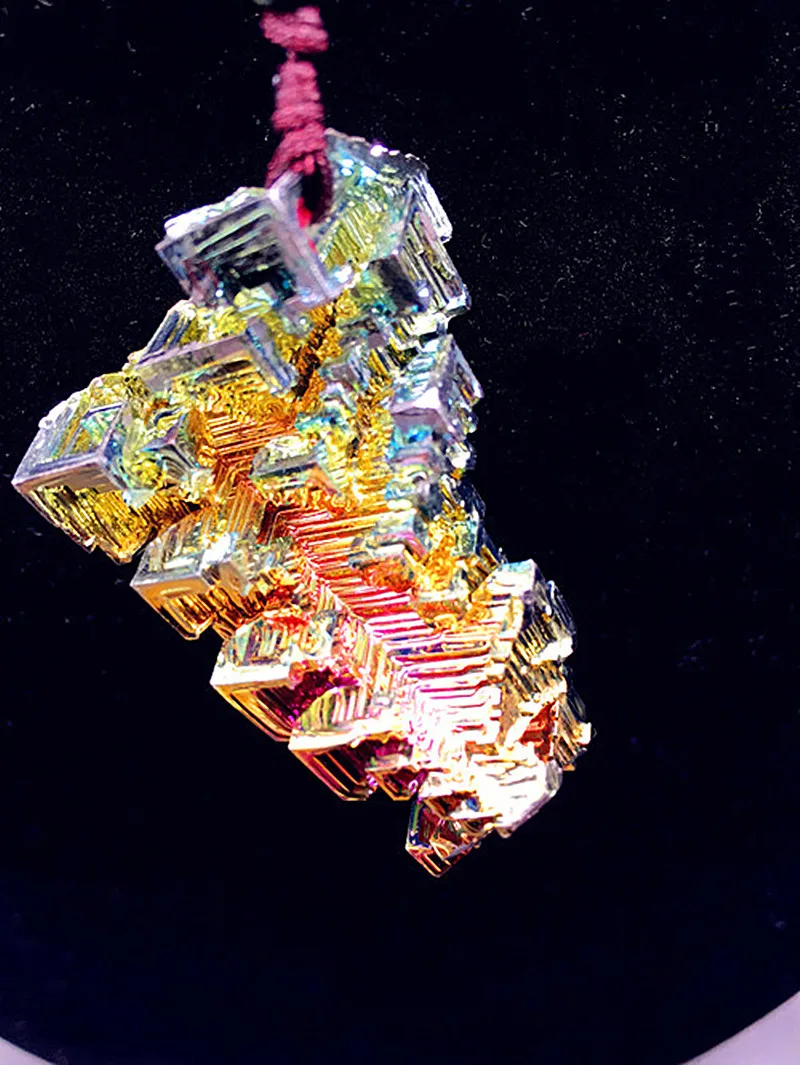 48g   Rare!!!!German bismuth pendant with natural quartz crystal.Drop shipping