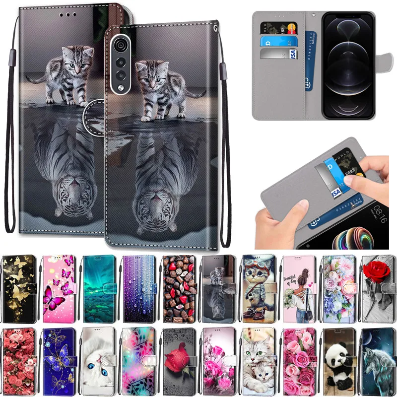 Velvet5G Fashion Leather Case on for Etui LG Velvet LG K20 2019 K31 K41S K51S K61 Stylo 5 Stylo7 5G Case Card Slots Wallet Cover