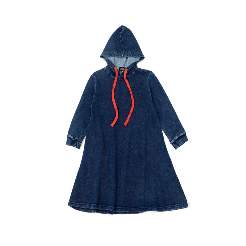 Autumn and winter fashion Denim cotton girls dress and tops  long sleeve kids sweartshirt