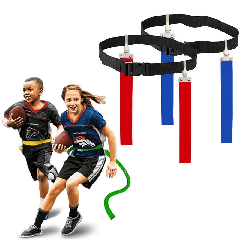 10 pcs/lot waist flag for American football match with velcro Air buckle rugby flag for training child adult universal belt