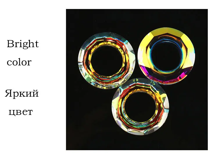 14/30 mm Kristallperlen, AB-Farbe, Glas, ringförmige Ringperlen für Schmuckherstellung, DIY-Schmuckperlen, Halsketten, Ohrringe, Zubehör – Detail 8