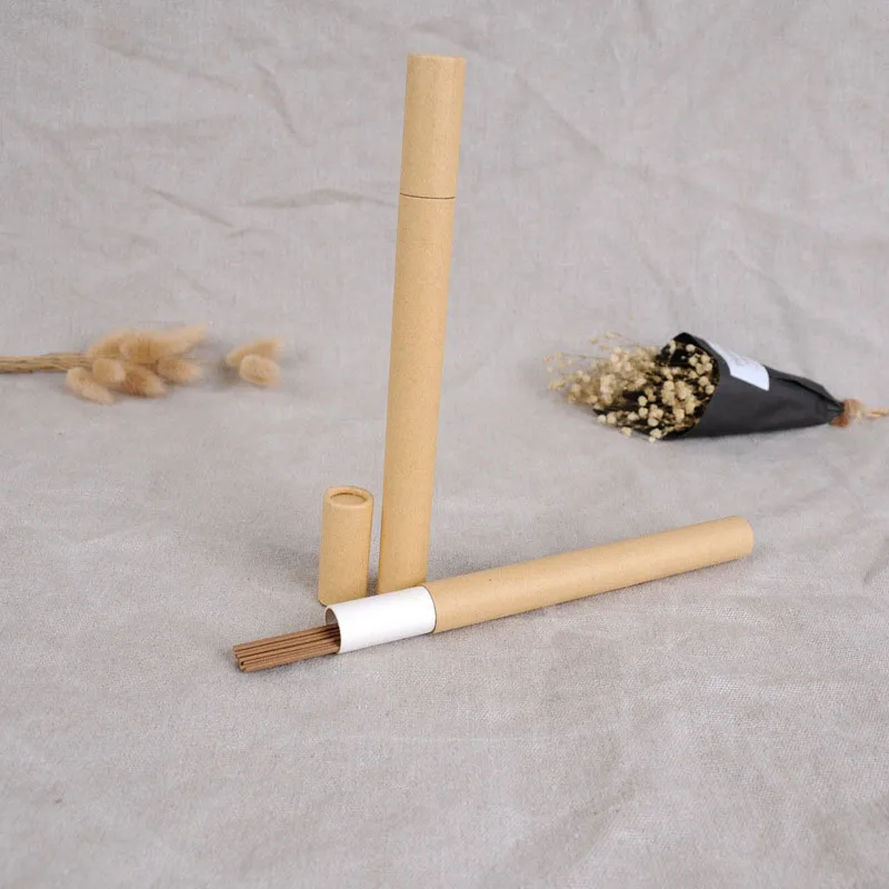 Long Incense Tube Kraft Paper Empty Incense Barrel Household Joss Sticks Packing Storage Box