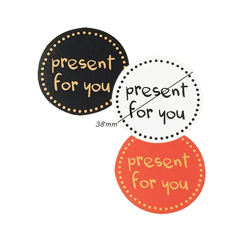 90Pcs/lot Hot Sale 'present for you' Design Sticker Labels Food Seals Gift Stickers For Wedding Seals White/Black/Red 3 Color