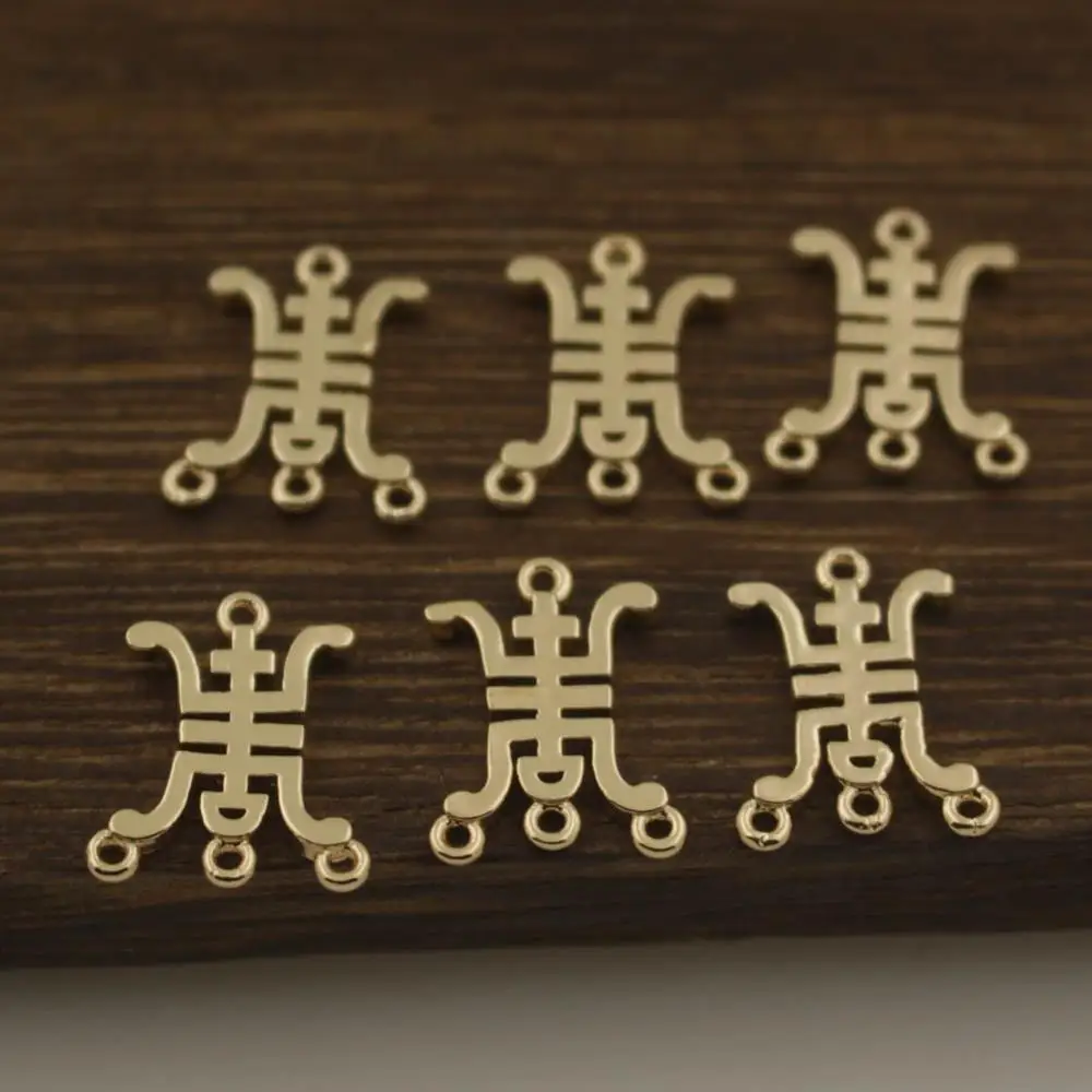 30pcs Filigree Flower Loops Earrings Connector Charms Pendant Quality Brass Casted Gold Color DIY Jewelry Accessories