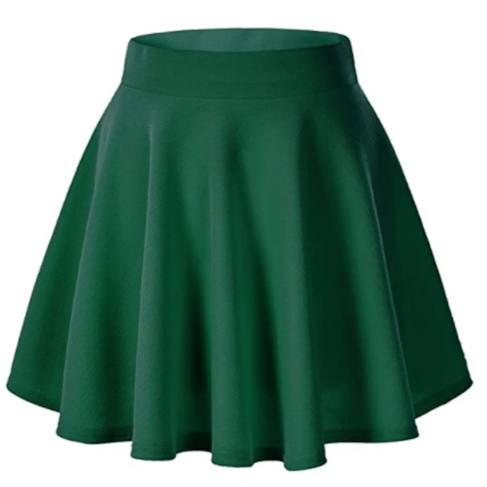 Fashion Skirts Womens 2021 Solid Basic Versatile Stretchy Skirt Flared Short Skirt Casual Pleats Vintage Mini Skirt Мини Юбки