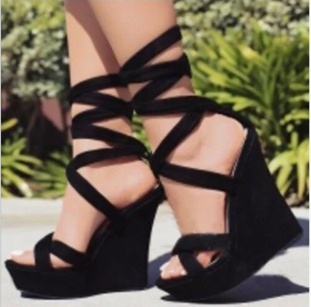 

Fashion Women Summer Dress Sandals Shoes Ankle Strap Leisure Platform Wedges Sandals Wedges High Heels Shoes Chaussures Femme