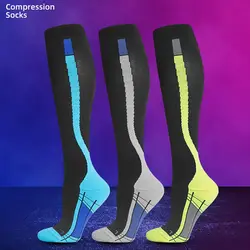 Unisex Sport Socken Kompression Strümpfe Radfahren Lange Hohe Für Männer Frau Krankenschwester Basketball Schwarz Tennis Fußball Winter Thermische