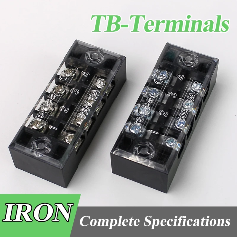 

1pc 15A/25A 600V Dual Row Barrier Screw Terminal Block Wire Connector TB Series TB1502-TB2512