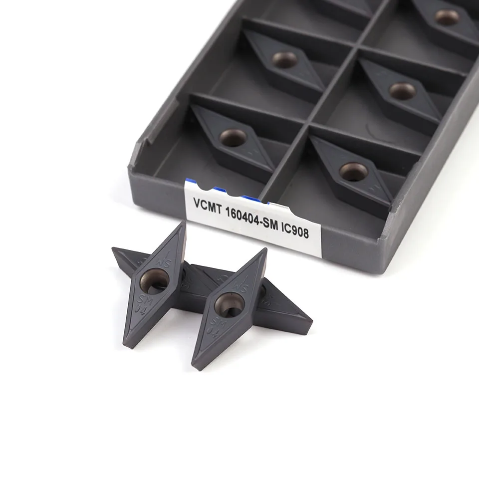 VCMT160404 VCMT160408 SM IC907 IC908 Iscar Carbide Insert Internal Turning Knife Blade CNC Lathe Metal Cutter Tools