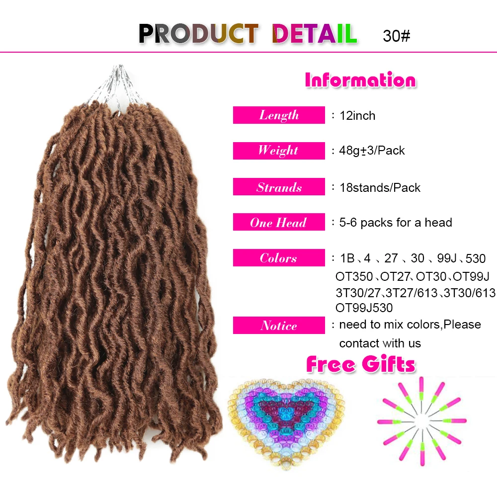 12 zoll Göttin Faux Loks Häkeln Haar Synthetische Ombre Flechten Dreadlocks Haar Extensions 18 Stränge/p Für Schwarze Frauen alibaby