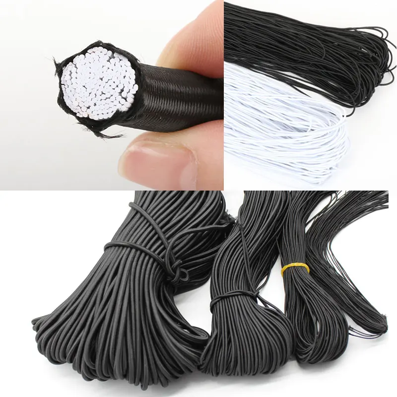 New 1.0-5.0mm High-Quality Black And White Elastic Rubber Round Elastic Band For Jewelry Making Sewing Clothing DIY Accessories