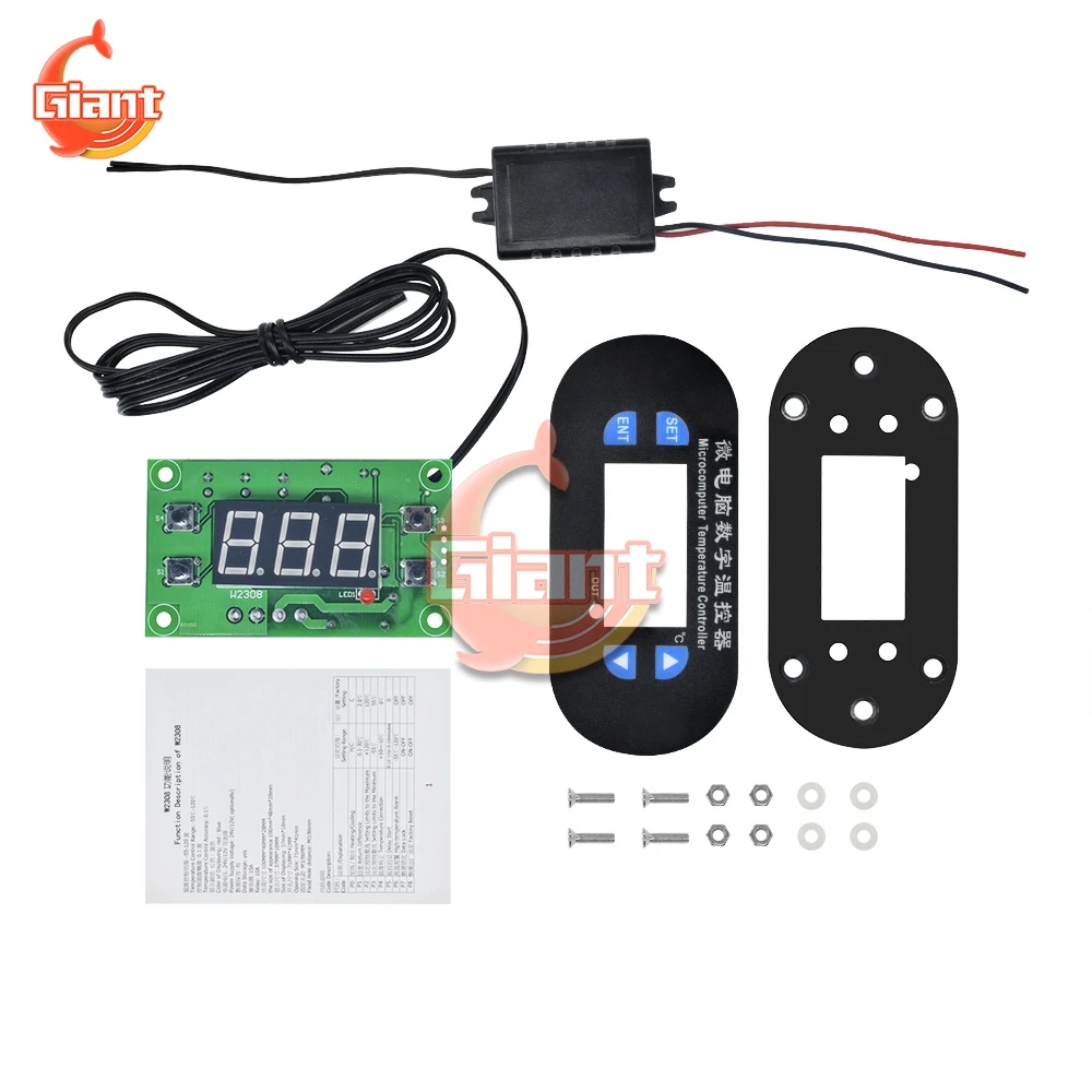 W1308 DK-W1308 Digital Thermostat Temperature Controller DC 12V AC 110V 220V Cool Heat Switch Control Thermometer Sensor for Car