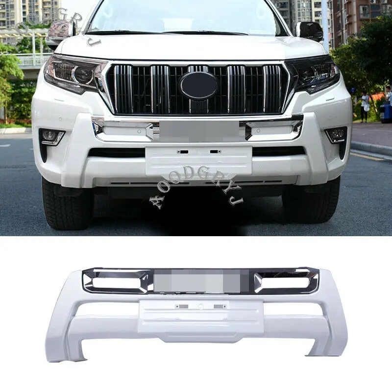 Fits For Toyota Land Cruiser Prado FJ150 2018-2021 Car ABS Pearl White Front Bumper Trim Moulding Styling Accessories 1PCS