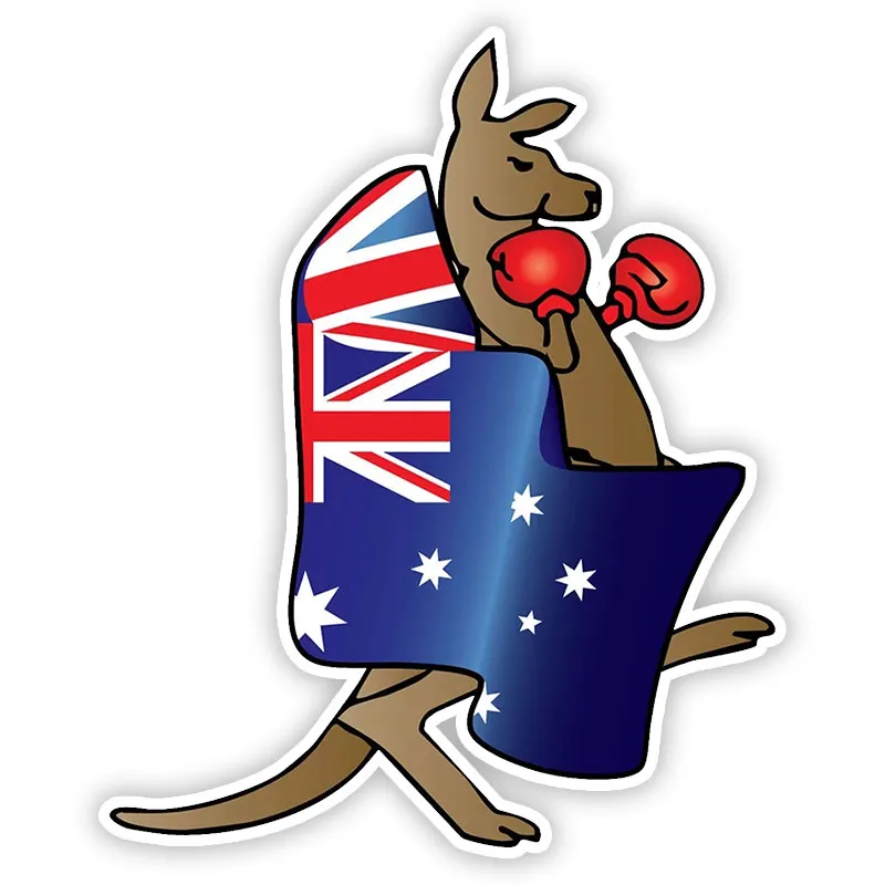 

S50519# Various Sizes Personality PVC Decal Australian Flag Boxing Kangaroo Waterproof Car Sticker on Motorcycle Laptop