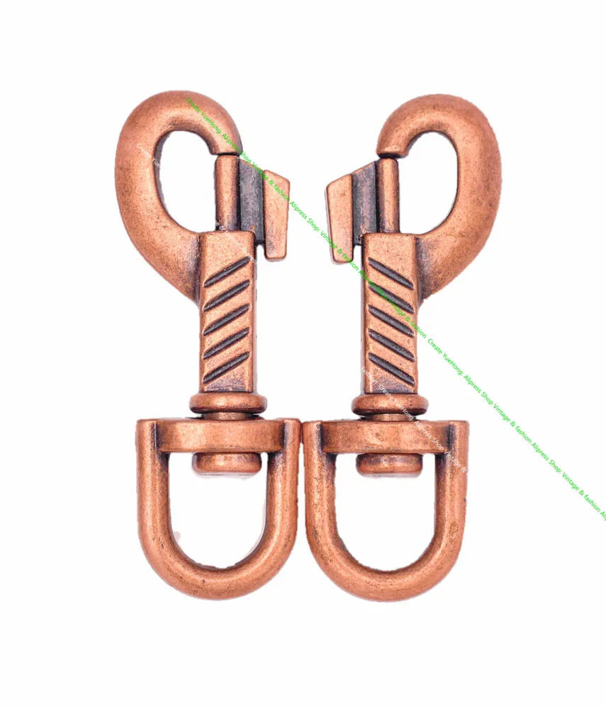 

2PCS Quality Strong Antique Copper Swivel Lobster Clasp Snap Hooks Clip for Keychain Keyring Dog Pet Collar Luggage Bag Hardware