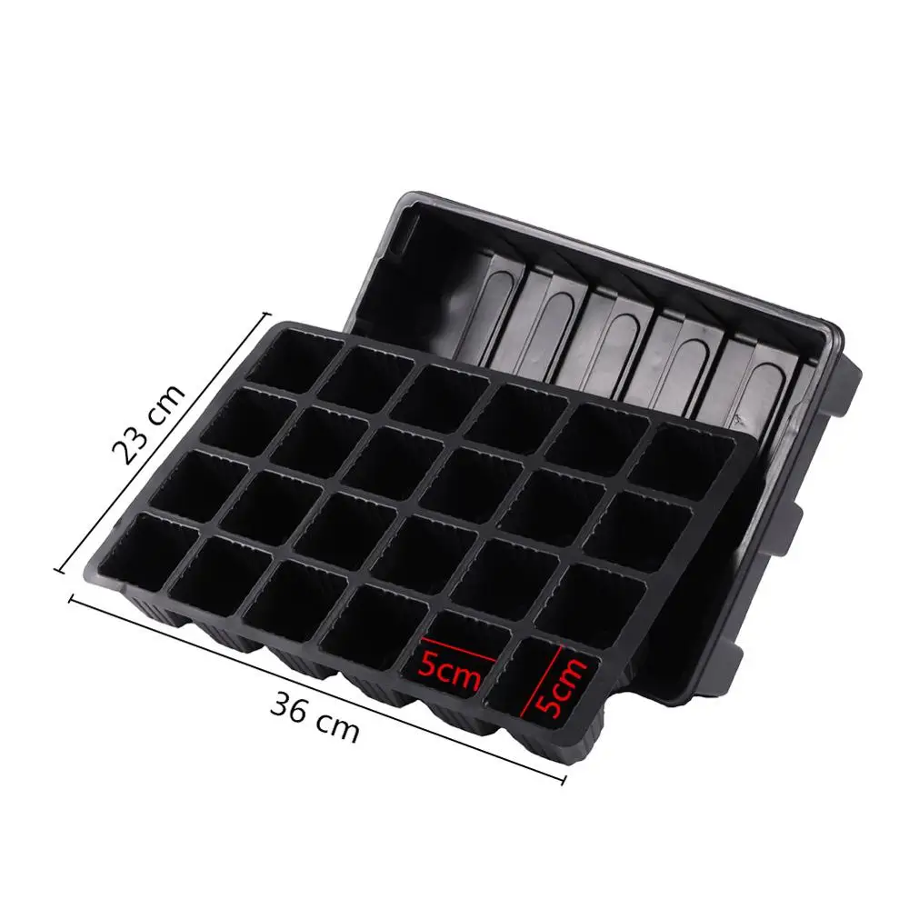 24-Hole Home Garden Balcony Nursery Seedling Tray Plant Growing Holder Plate Plastic Nursery Pots Planting Seed Tray Grow Box