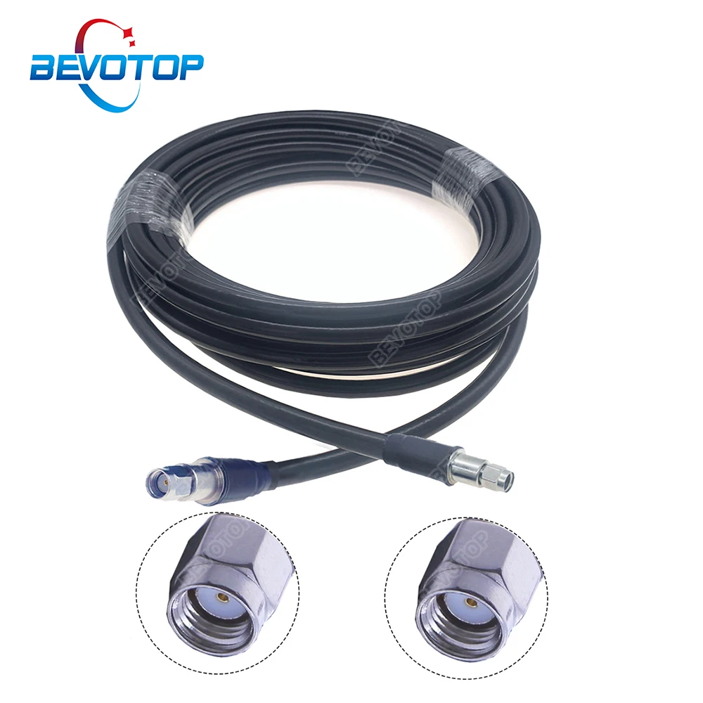 

RP SMA Male to RP-SMA Male RF Adapter Cable 50 Ohm Low Loss LMR400 Pigtail WIFI Antenna Extension Cable Signal Booster Jumper